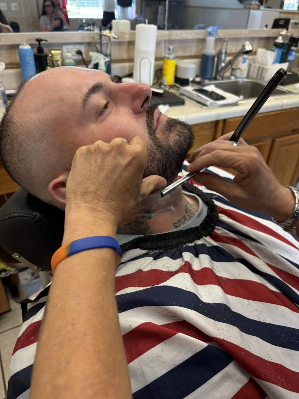 Straight razor beard detailing