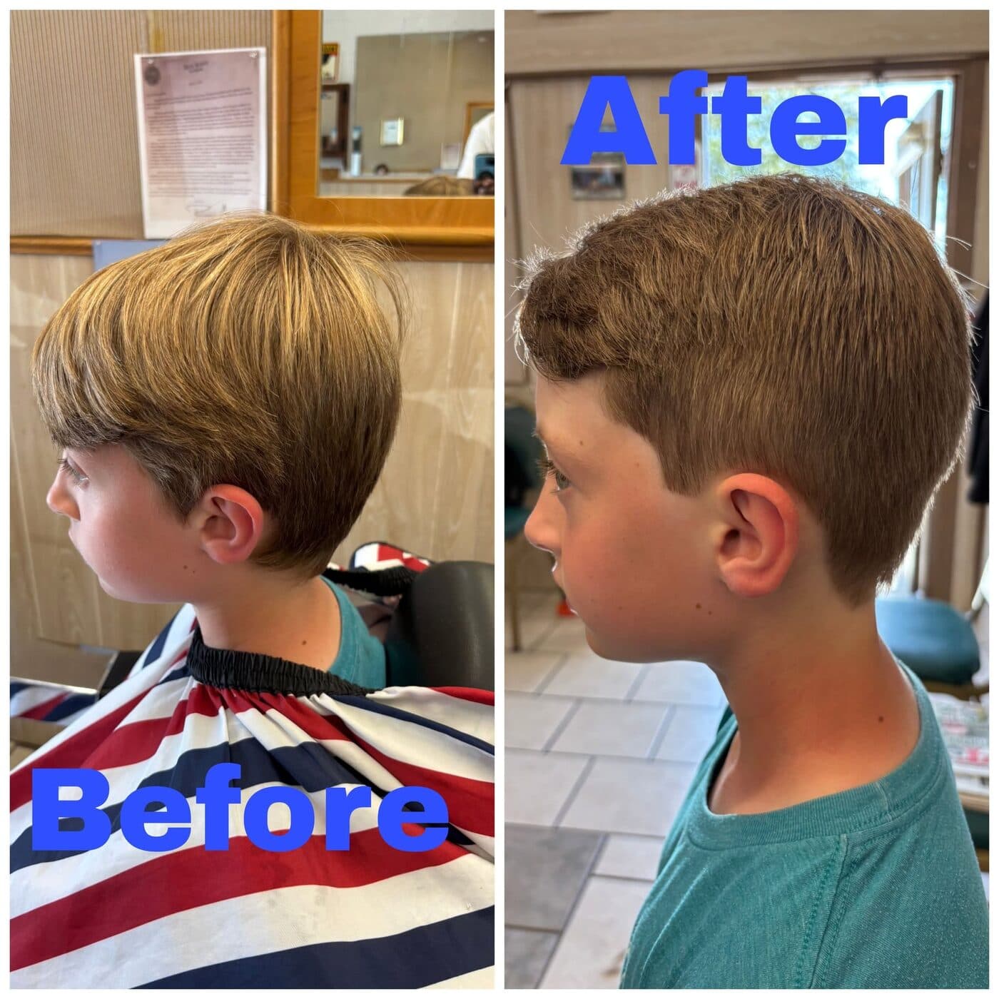 Before and after: kids' haircut transformation
